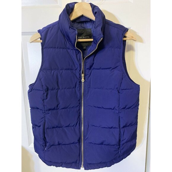 Talbots Blue‎ Button Up Puffer Vest Sz S - Picture 3 of 8